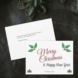 Frohe Weihnachts-Holly-Weihnachtskarte Feiertagskarte