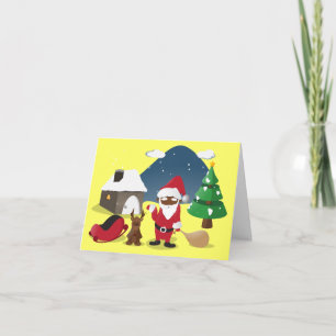 Frohe Weihnachts-Homeboys: Black Santa & Blingin' Feiertagskarte