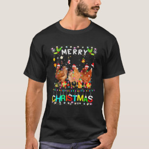 Frohe Weihnachts Hühnchen Shirt Weihnachtsmannmütz