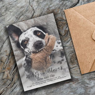 Frohe Weihnachts-Hund Foto Gruß von Rescue Hund Feiertagskarte
