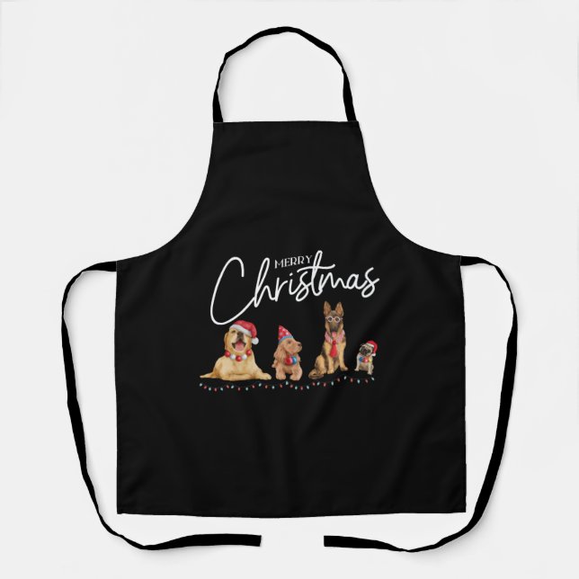 Frohe Weihnachts-Hund Lover Schürze (Vorderseite)