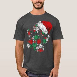 Frohe Weihnachts-Hund Paws Lights Weihnachtsmannmü T-Shirt