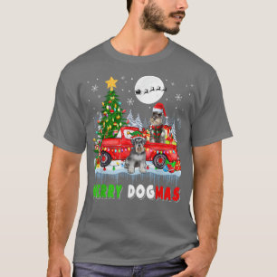 Frohe Weihnachts-Hund Santa Elf Schnauzers auf Lie T-Shirt