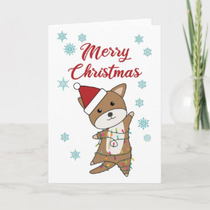 Frohe Weihnachts Hund Schnee Winter Welpe Wauwau Karte