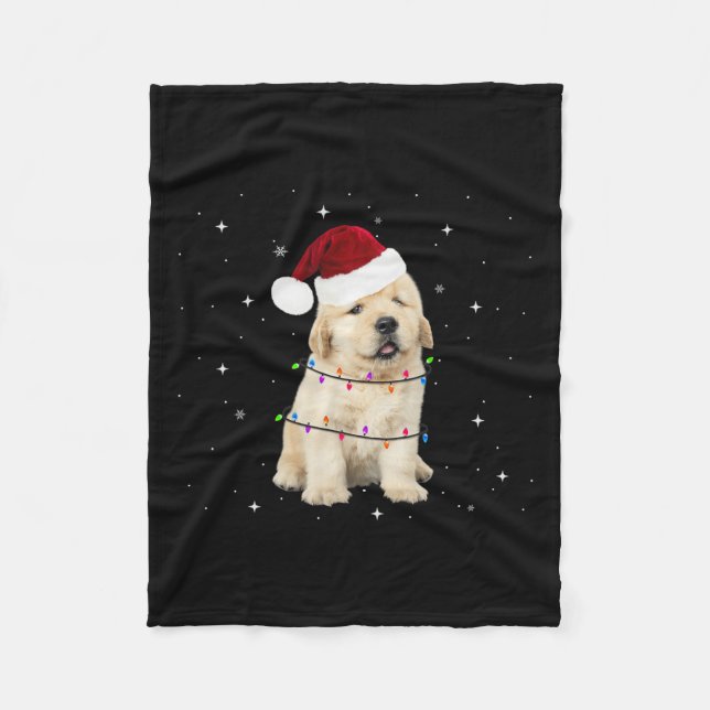 Frohe Weihnachts-Hund Xmas Tree Ugly Fleecedecke (Vorderseite)