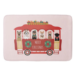 Frohe Weihnachts-Hunde Urlaub Trolly Badematte