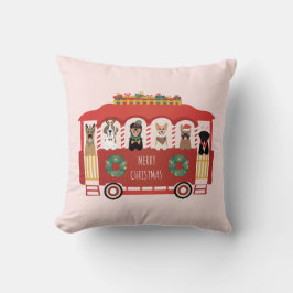Frohe Weihnachts-Hunde Urlaub Trolly Kissen