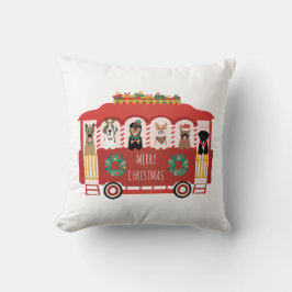 Frohe Weihnachts-Hunde Urlaub Trolly Kissen