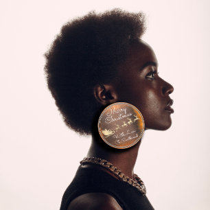 Frohe Weihnachts-Hütte GoldSanta Reindeer Sleight Runder Aufkleber