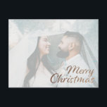 Frohe Weihnachts-Imitate Gold Glitzer Foto Postkarte<br><div class="desc">Senden Sie Ihre Weihnachtsgrüße im Stil mit diesem Weihnachtsgeschenk goldenen Glitzer Foto Postkarte. Ihr Foto macht die Karte umso besser. Für weitere Farboptionen auf "Frohe Weihnachten",  Karo unsere Weihnachtskollektion Teil 2 oder stationär.</div>