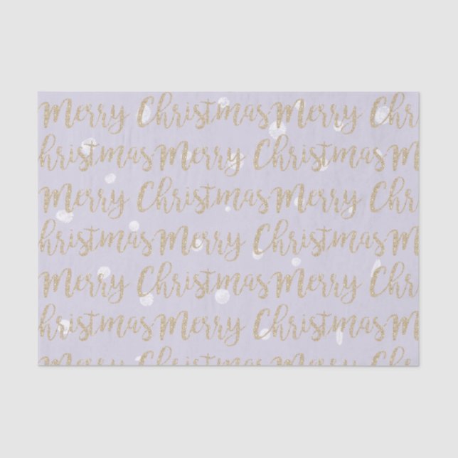 Frohe Weihnachts-Imitate Gold Script Typografie Li Seidenpapier (Vorderseite)