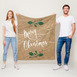 Frohe Weihnachts-Imitate Texture Burlap Fleecedecke