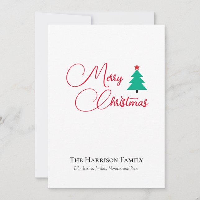 Frohe Weihnachts individualisierbare Flachurlaubsk Feiertagskarte (Vorderseite)