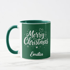 Frohe Weihnachts-Individuelle Name Moderner Script Tasse