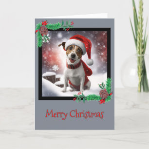 Frohe Weihnachts-Jack Russell Terrier Grußkarte Dankeskarte