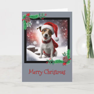 Frohe Weihnachts-Jack Russell Terrier Grußkarte Dankeskarte