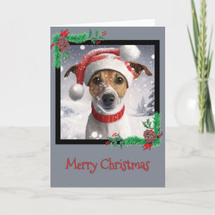 Frohe Weihnachts-Jack Russell Terrier Grußkarte Dankeskarte