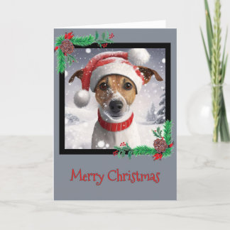 Frohe Weihnachts-Jack Russell Terrier Grußkarte Dankeskarte