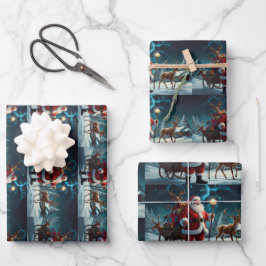 Frohe Weihnachts Jolly festliche Wrapping Paper Geschenkpapier Set