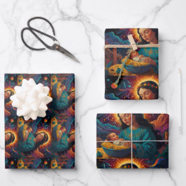 Frohe Weihnachts Jolly festliche Wrapping Paper Geschenkpapier Set