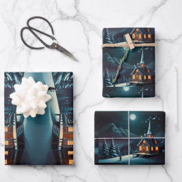 Frohe Weihnachts Jolly festliche Wrapping Paper Geschenkpapier Set