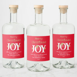 Frohe Weihnachts-Joy-Geschenk für Sie Name Niedlic Alkoholflaschenetikett