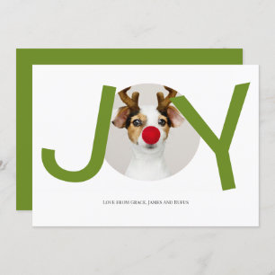 Frohe Weihnachts Joy Green Foto Card Einladung
