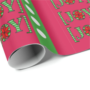 Frohe Weihnachts Joy Red Wrapping Paper Geschenkpapier
