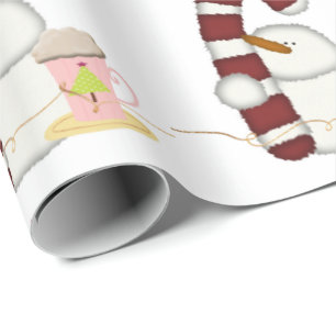 Frohe Weihnachts-Kaffee-Schneemann Wrapping Paper Geschenkpapier