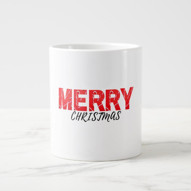 Frohe Weihnachts-Kaffee-Tasse Jumbo-Tasse (Vorderseite)