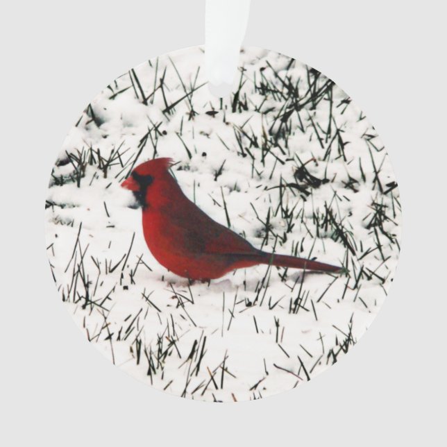 Frohe Weihnachts-Kardinal doppelseitige Printwerbu Ornament (Vorderseite)