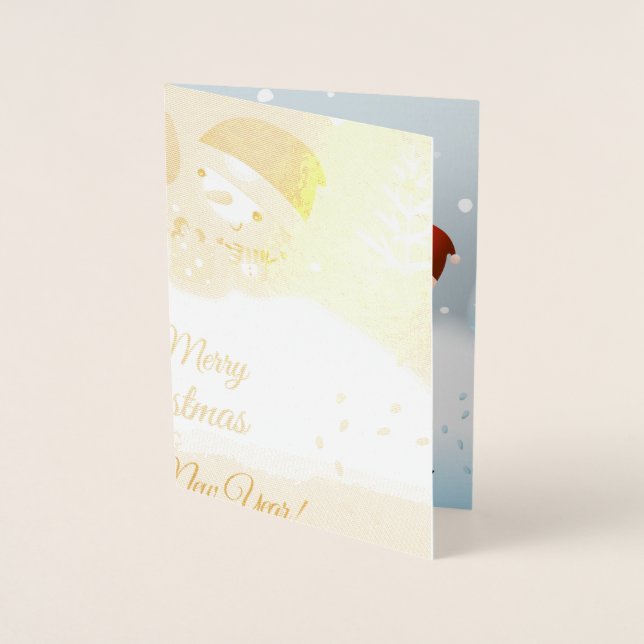 Frohe Weihnachts-Kartenwurfkissen Folienkarte (Vorderseite)