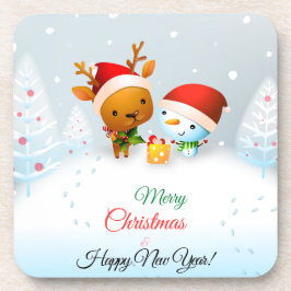 Frohe Weihnachts-Kartenwurfkissen Getränkeuntersetzer