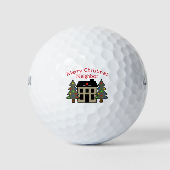 Frohe Weihnachts-Keramik Golfball (Vorderseite)