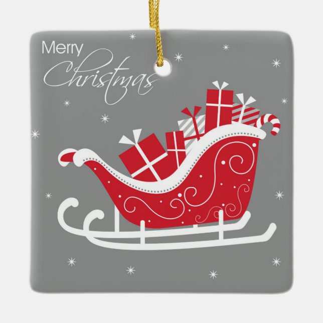 Frohe Weihnachts-Keramik Ornament (Vorderseite)