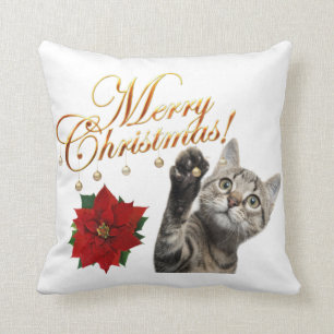 Frohe Weihnachts Kitty Cat Pillow  Kissen