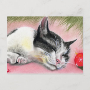 Frohe Weihnachts Kitty Cat Postcard Feiertagspostkarte
