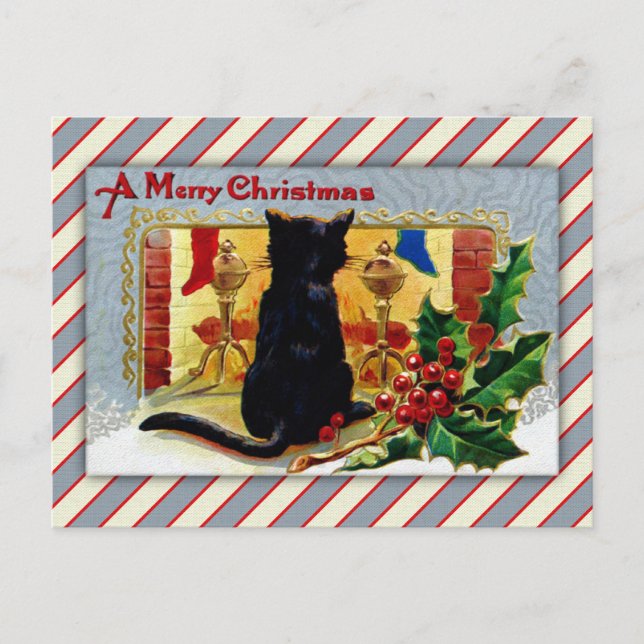 Frohe Weihnachts Kitty Feiertagspostkarte (Vorderseite)