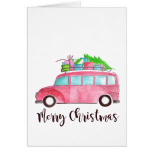 Frohe Weihnachts-Klassik Car Watercolor