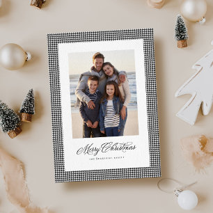 Frohe Weihnachts Klassik Hahnentrittmuster ein Fot Feiertagskarte