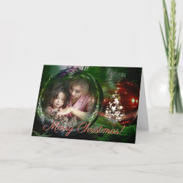 Frohe Weihnachts Klassik Ornament Foto Rahmen Feiertagskarte