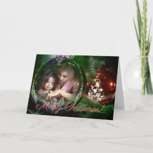 Frohe Weihnachts Klassik Ornament Foto Rahmen Feiertagskarte