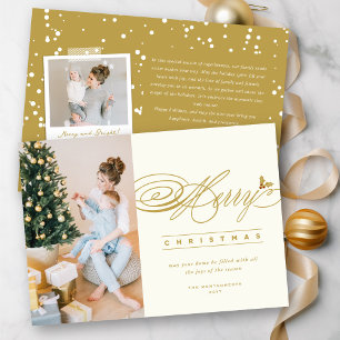 Frohe Weihnachts Klassisches Script Foto Elegant C Feiertagskarte