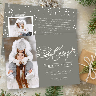 Frohe Weihnachts Klassisches Script Foto Elegant C Feiertagskarte