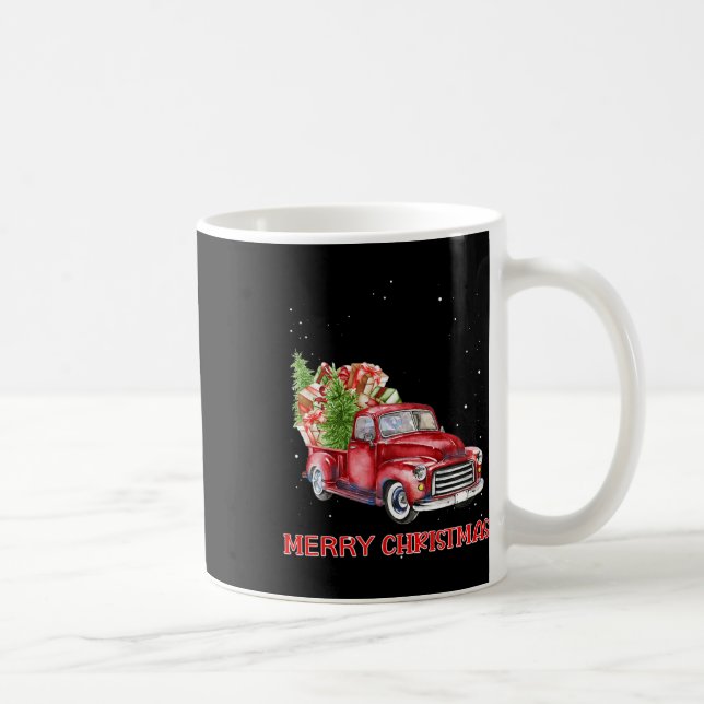 Frohe Weihnachts Klik Red Truck Tree Familie Weihn Kaffeetasse (Rechts)