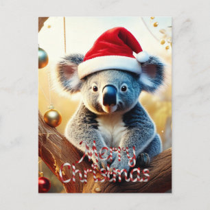 Frohe Weihnachts-Koala in Gumtree Card Feiertagspostkarte
