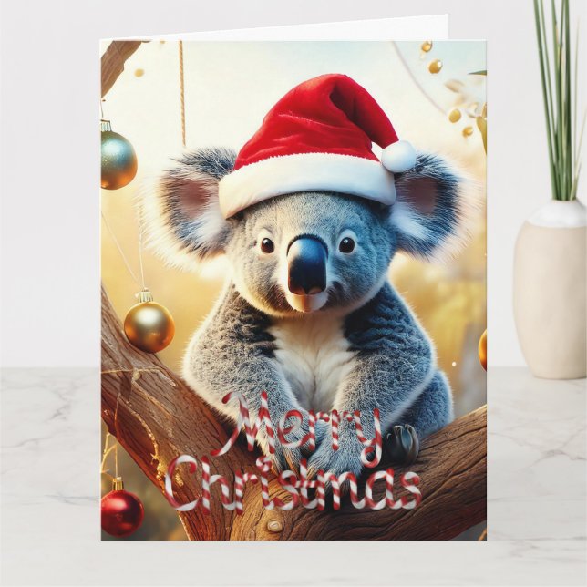 Frohe Weihnachts-Koala in Gumtree Card Karte (Vorderseite)
