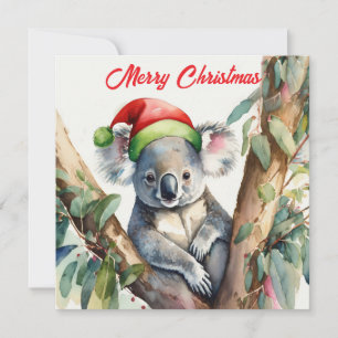 Frohe Weihnachts-Koala in Gumtree Feiertagskarte