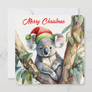 Frohe Weihnachts-Koala in Gumtree Feiertagskarte