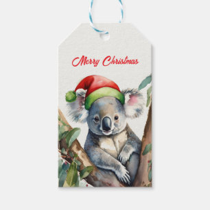 Frohe Weihnachts-Koala in Gumtree Geschenkanhänger
